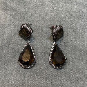 BCBG Elegant Brown Teardrop Earrings
